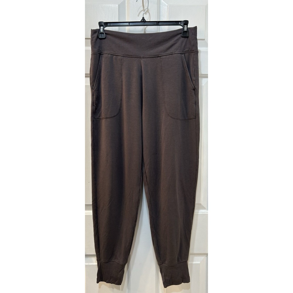 Athleta Coaster Luxe High Rise Jogger Pants Womens Sz L Brown Soft Athleisure